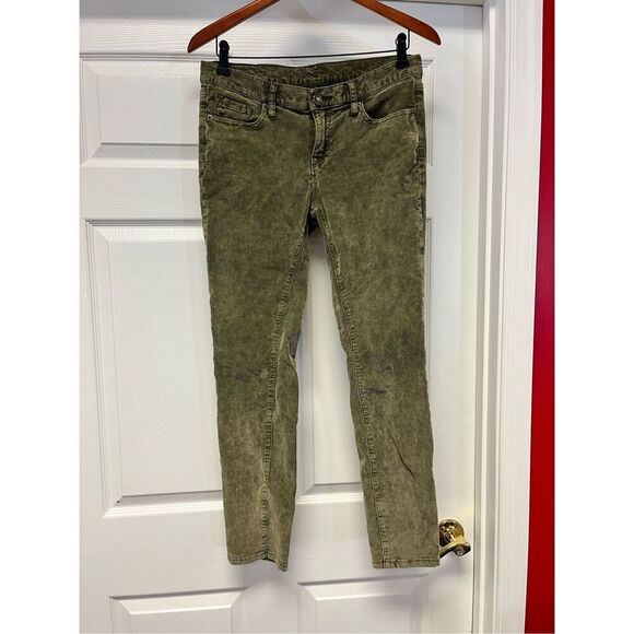 BDG Green Corduroy Mid-Rise Cigarette Ankle Pant sz 30X30 EUC - Picture 1 of 9